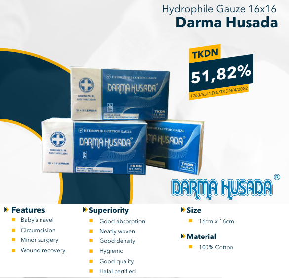 Darma Husada Blue Hydrophile Gauze 16x16