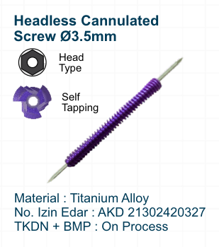 Headless Cannulated Screw Ø3