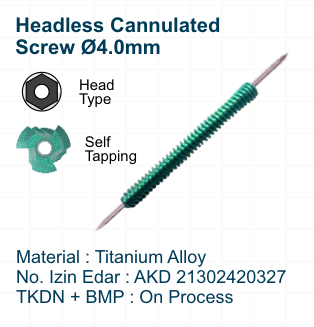 Headless Cannulated Screw Ø4