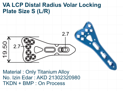 VA LCP Distal Radius Volar Locking Plate Size S (LR)